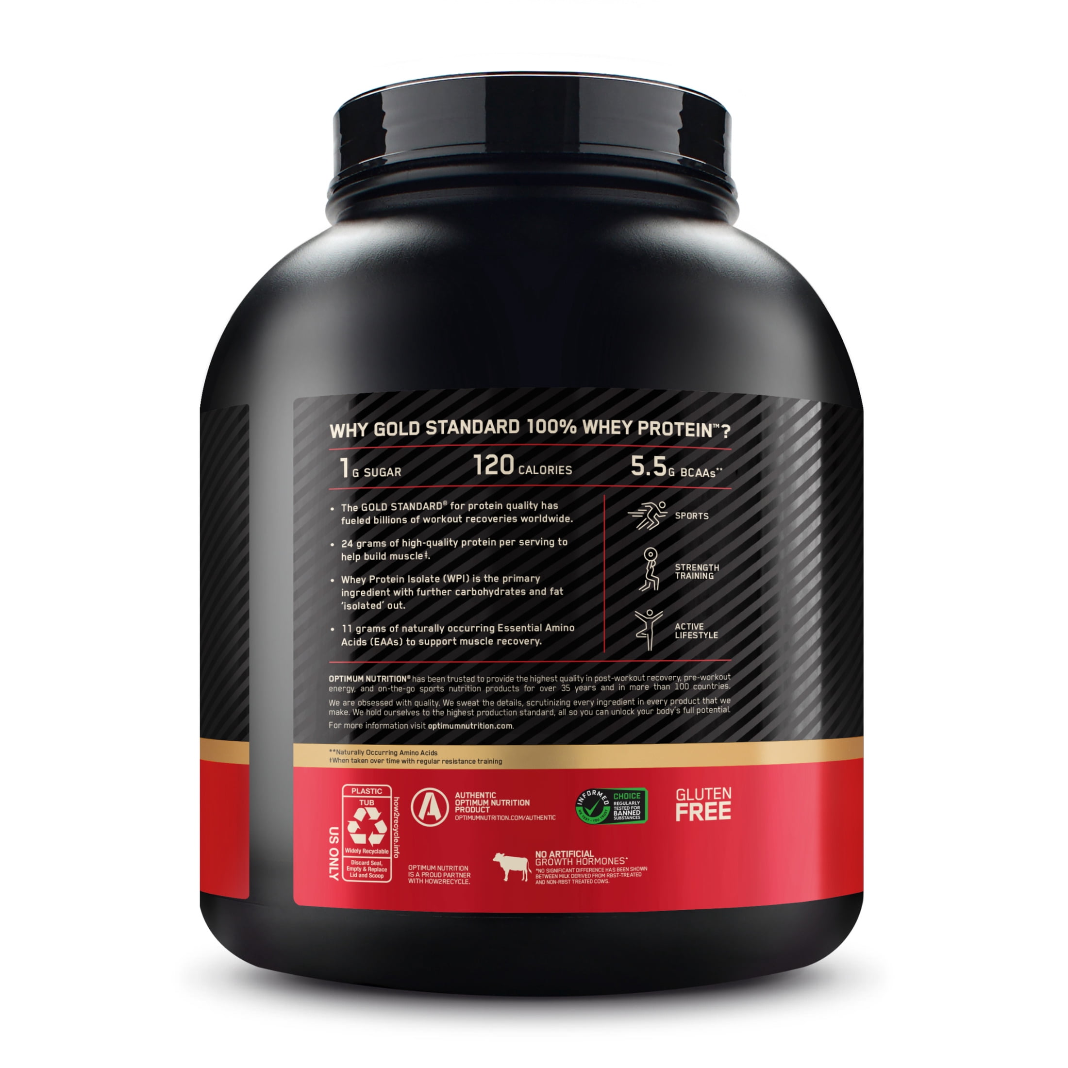Optimum Nutrition Gold Standard 100  Whey Protein Powder  Vanilla Ice Cream  3 96 lb
