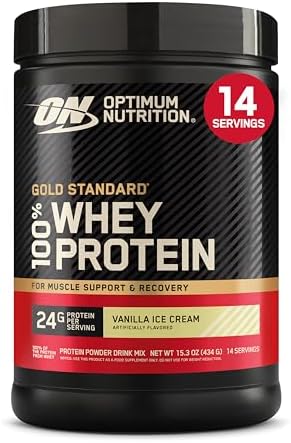 Optimum Nutrition Gold Standard 100  Whey Protein Powder  Vanilla Ice Cream  5 Pound  Packaging May Vary 