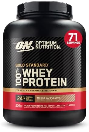 Optimum Nutrition Gold Standard 100  Whey Protein Powder  Vanilla Ice Cream  5 Pound  Packaging May Vary 