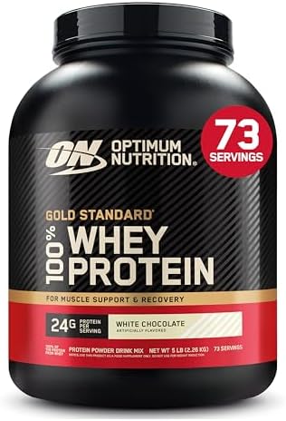 Optimum Nutrition Gold Standard 100  Whey Protein Powder  Vanilla Ice Cream  5 Pound  Packaging May Vary 