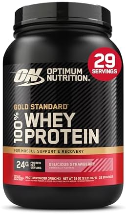 Optimum Nutrition Gold Standard 100  Whey Protein Powder  Vanilla Ice Cream  5 Pound  Packaging May Vary 
