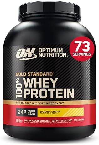Optimum Nutrition Gold Standard 100  Whey Protein Powder  Vanilla Ice Cream  5 Pound  Packaging May Vary 