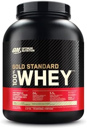 Optimum Nutrition Gold Standard 100  Whey Protein Powder  Vanilla Ice Cream  5 Pound  Packaging May Vary   Pack of 4 