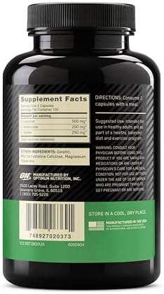 Optimum Nutrition Instantized BCAA Branched Chain Essential Amino Acids Capsules  1000mg  200 Count