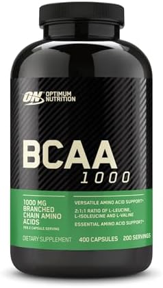 Optimum Nutrition Instantized BCAA Branched Chain Essential Amino Acids Capsules  1000mg  200 Count