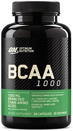Optimum Nutrition Instantized BCAA Branched Chain Essential Amino Acids Capsules  1000mg  200 Count