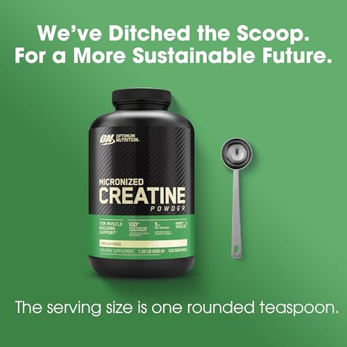 Optimum Nutrition Micronized Creatine Monohydrate Powder  Unflavored  120 Servings  600 Grams  Packaging May Vary