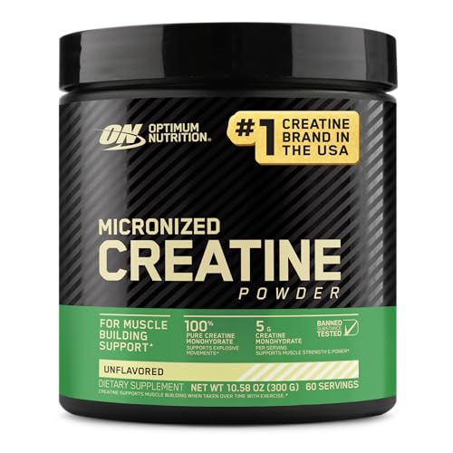 Optimum Nutrition Micronized Creatine Monohydrate Powder  Unflavored  60 Servings  300 Grams  Packaging May Vary