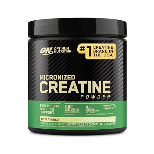 Optimum Nutrition Micronized Creatine Monohydrate Powder  Unflavored  60 Servings  300 Grams  Packaging May Vary 