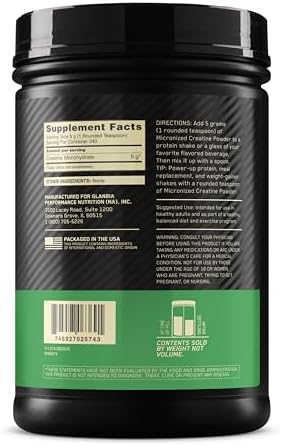 Optimum Nutrition Micronized Creatine Monohydrate Powder  Unflavored  240 Servings  1200 Grams  Packaging May Vary 