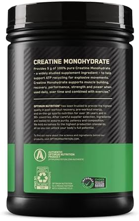 Optimum Nutrition Micronized Creatine Monohydrate Powder  Unflavored  240 Servings  1200 Grams  Packaging May Vary 