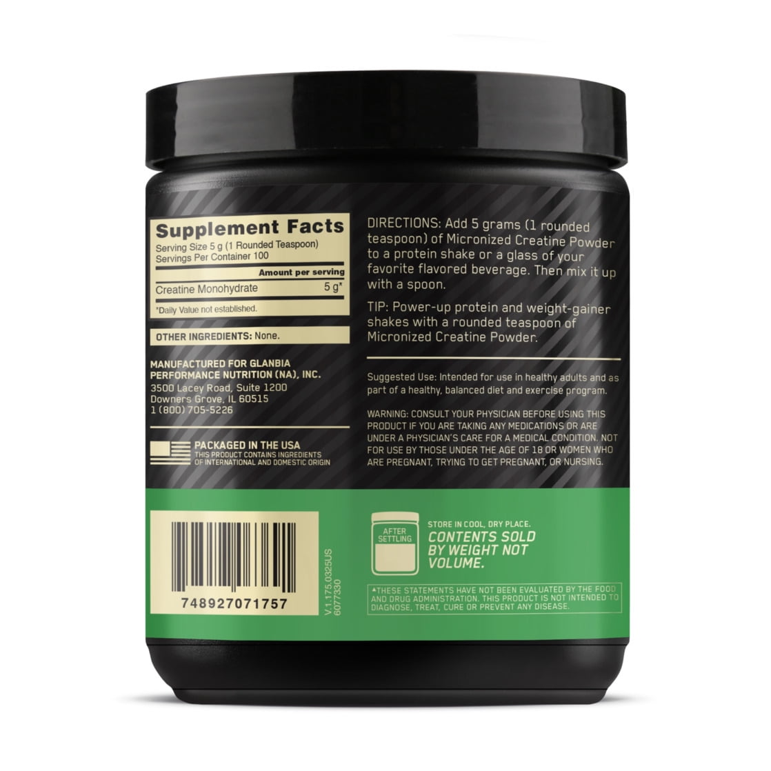 Optimum Nutrition Micronized Creatine Powder  Unflavored  100 servings