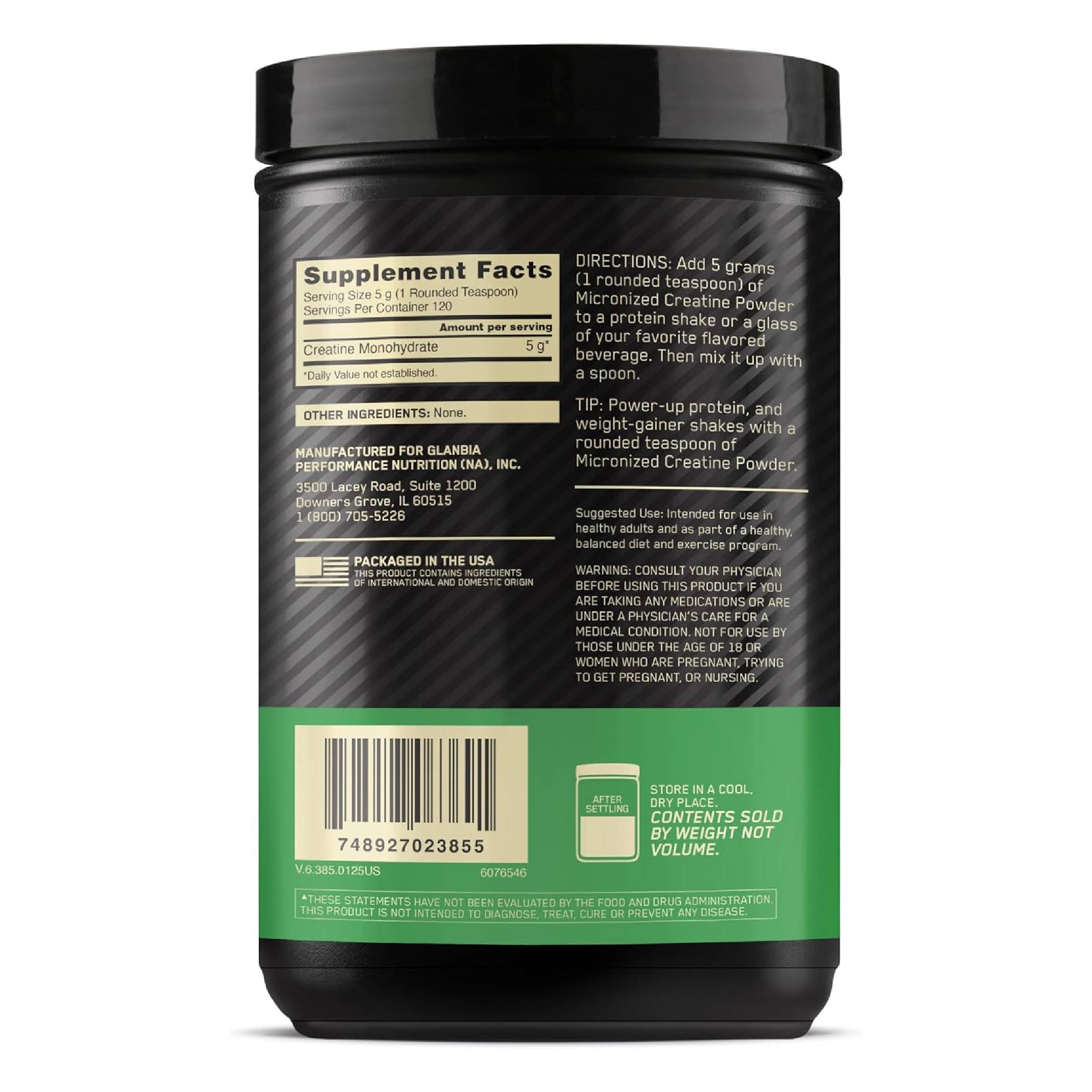Optimum Nutrition Micronized Creatine Powder  120 Servings