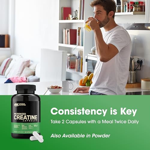 Optimum Nutrition Micronized Creatine Monohydrate Capsules  Keto Friendly  2500mg  100 Capsules