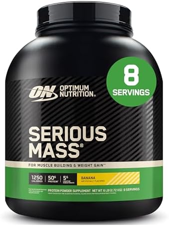 Optimum Nutrition Serious Mass  Weight Gainer Protein Powder  Mass Gainer  Vitamin C and Zinc for Immune Support  Creatine  Strawberry  12 Pound  Packaging May Vary 