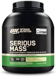 Optimum Nutrition Serious Mass  Weight Gainer Protein Powder  Mass Gainer  Vitamin C and Zinc for Immune Support  Creatine  Strawberry  12 Pound  Packaging May Vary 
