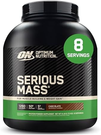 Optimum Nutrition Serious Mass Weight Gainer Protein Powder  Vitamin C and Zinc for Immune Support  Vanilla  12 Pound  Packaging May Vary 