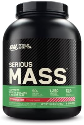 Optimum Nutrition Serious Mass Weight Gainer Protein Powder  Vitamin C and Zinc for Immune Support  Vanilla  12 Pound  Packaging May Vary 
