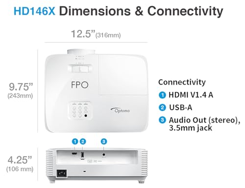 Optoma HD146X - Proyector de video de alto rendimiento