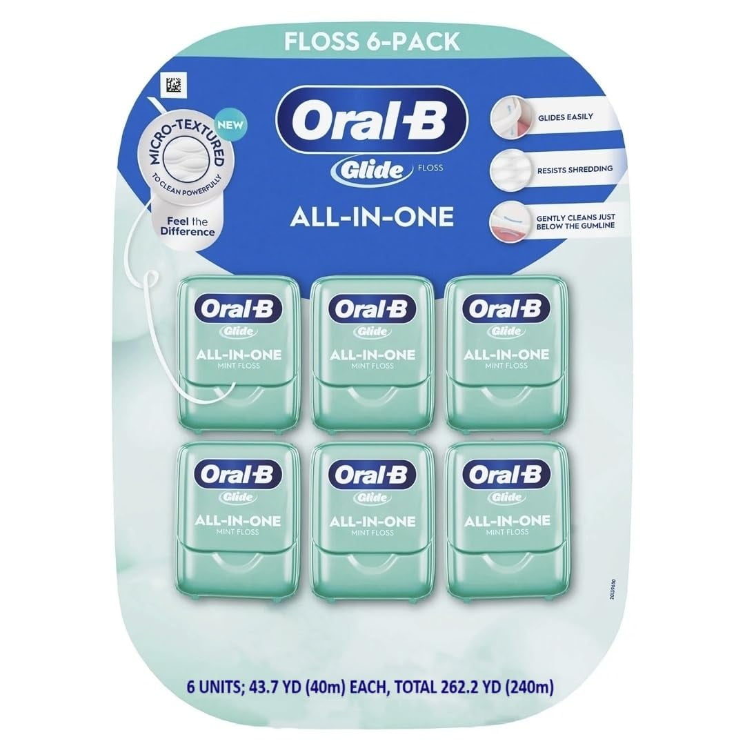 Oral B Glide All In One Mint Flavor Dental Floss  44 m  6 pk