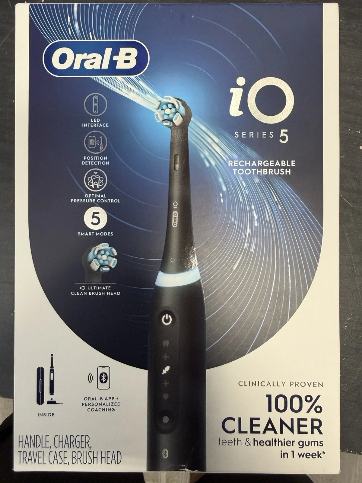 Oral B iO Series 5 Rechargeable Electric Toothbrush Matte Black Sealed New