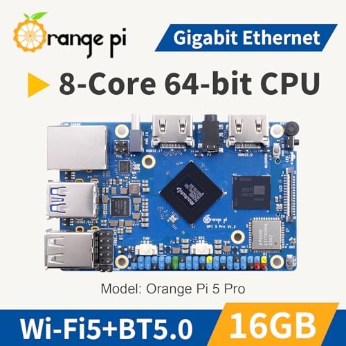 Orange Pi 5 Pro 16GB LPDDR5 RK3588S Single Board Computer  8 Core 64 Bit 8K Video Decoding 2 4GHz Frequency WiFi Bluetooth Open Source Board Run Orange Pi OS  Android  Debian  Ubuntu
