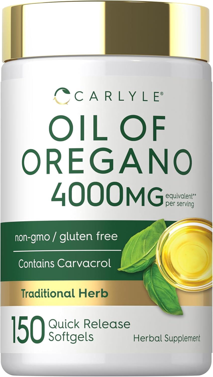 Oregano Oil Capsules   4000 mg   150 Softgels for Men and Women   by Carlyle