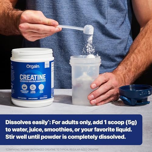 Orgain 5g Micronized Creatine Monohydrate  Unflavored  1 48lbs