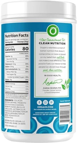 Orgain Collagen  Superfoods with 20 Grams of Grass Fed Collagen and Vitamin C  Unflavored  25 6 oz