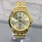 Orient TriStar Rare RA AB0E13G1BD Automatic Gold Tone Champagne Dial Mens Watch