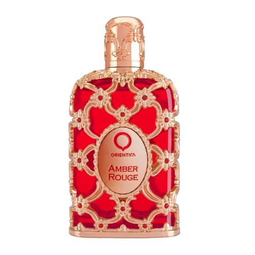 Orientica Amber Rouge 4 Pc Gift Set   Eau De Parfum   Woody  Amber  Saffron  Praline  Jasmine  Orange  Oak Moss  Seaweed   Arabic Perfume for Men & Women   2 7oz  7 5ml & 2 X 10ml spray