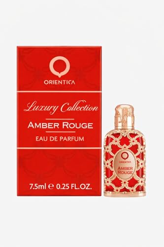 Orientica Luxury Collection Amber Rouge Eau De Parfum   Woody  Amber  Saffron  Praline  Jasmine  Orange  Oak Moss  Seaweed   Arabic Perfume for Men & Women   2 7oz / 80ml