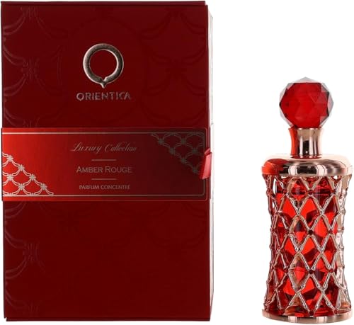 Orientica Luxury Collection Amber Rouge Eau De Parfum   Woody  Amber  Saffron  Praline  Jasmine  Orange  Oak Moss  Seaweed   Arabic Perfume for Men & Women   2 7oz / 80ml