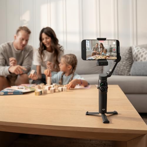 Osmo Mobile 8 Gimbal Stabilizer for Phone  Native Tracking with Audio & Lighting  360  Pan Rotation  Built in Extension Rod & Tripod  10h Battery  Extension Rod  Robust 3 Axis Stabilization