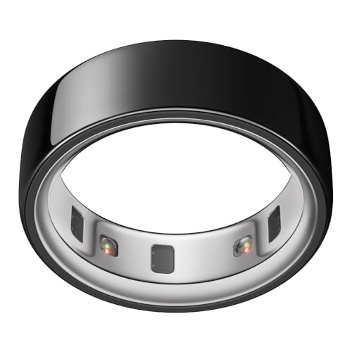 Talla 13 - Oura - Ring 4, anillo inteligente, monitor de sueño, frecuencia cardíaca, forma física, 8 días de batería, talla 13, negro
