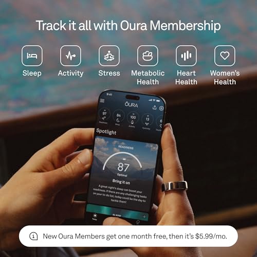 Oura Ring 4 Black Size 8 Smart Ring Unique Sizing Not Standard US Ring Sizes Size First Sleep Tracking Wearable Heart Rate Fitness Tracker Up to 8 Days of Battery Life