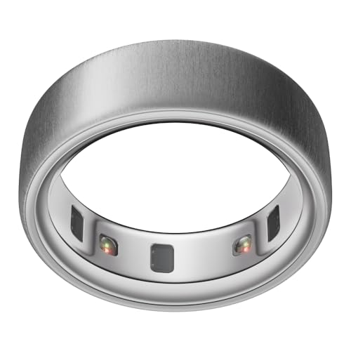 Talla 7 - Oura - Ring 4, anillo inteligente, monitor de sueño, frecuencia cardíaca, forma física, 8 días de batería, talla 7, plata cepillada