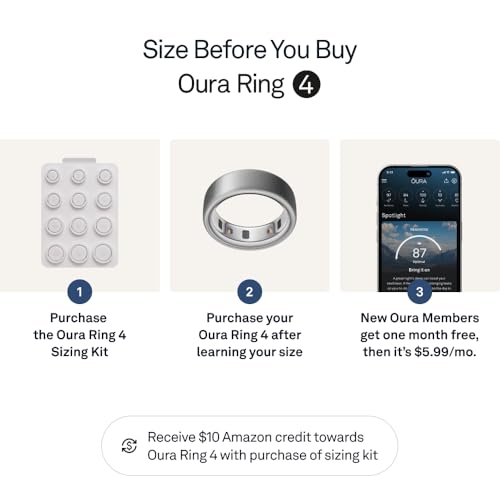 Talla 7 - Oura - Ring 4, anillo inteligente, monitor de sueño, frecuencia cardíaca, forma física, 8 días de batería, talla 7, plata cepillada
