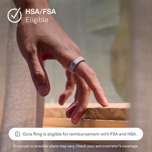 Talla 7 - Oura - Ring 4, anillo inteligente, monitor de sueño, frecuencia cardíaca, forma física, 8 días de batería, talla 7, plata cepillada