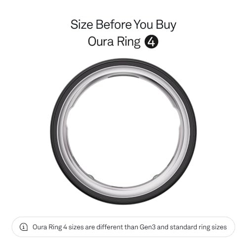Talla: 13 - Oura - Ring 4, anillo inteligente, monitor de sueño, frecuencia cardíaca, forma física, 8 días de batería, talla 13, negro mate (Stealth)