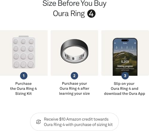 Oura Ring 4   Stealth   Size 12   Sleep  Activity  Women s Health  AI Advisor  Up to 8 Days of Battery Life  Size Before You Buy  Android & iOS Compatible
