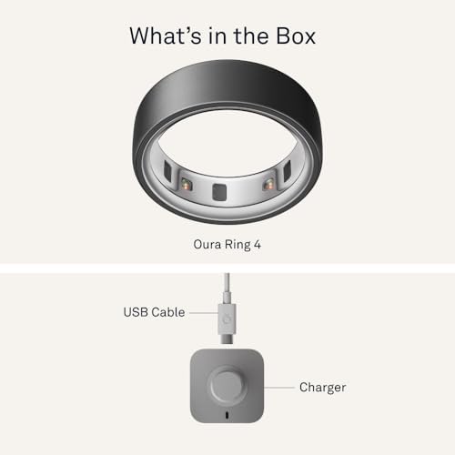 Oura Ring 4   Stealth   Size 12   Sleep  Activity  Women s Health  AI Advisor  Up to 8 Days of Battery Life  Size Before You Buy  Android & iOS Compatible