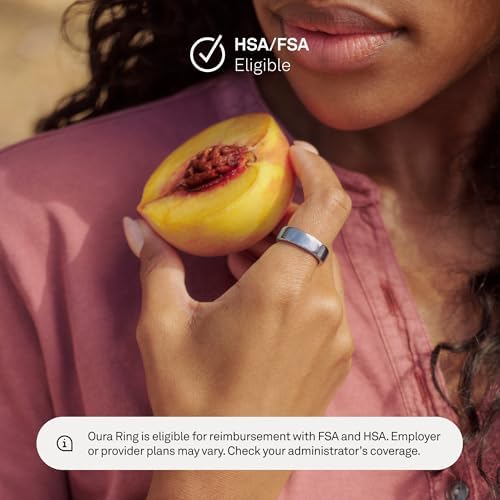 Oura Ring 5   Silver   Size 8   World s Smallest Smart Ring   Sleep  Activity  Women s Health  AI Advisor  1 Week of Battery Life  Size Before You Buy  Android & iOS Compatible