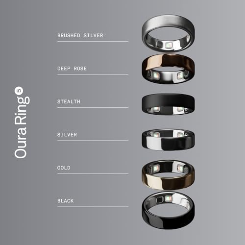 Oura Ring 5   Silver   Size 8   World s Smallest Smart Ring   Sleep  Activity  Women s Health  AI Advisor  1 Week of Battery Life  Size Before You Buy  Android & iOS Compatible