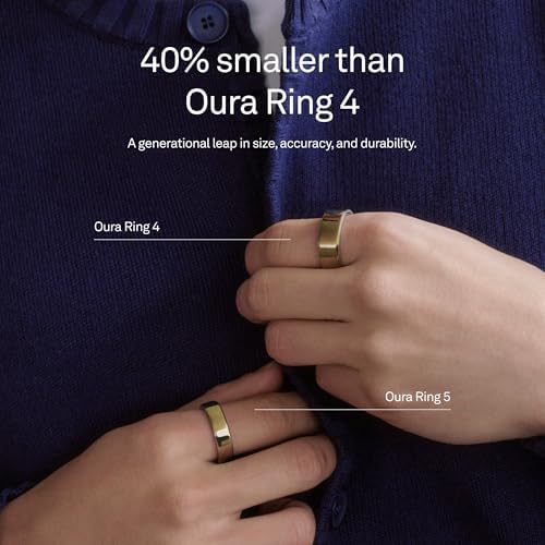 Oura Ring 5   Stealth   Size 11   World s Smallest Smart Ring   Sleep  Activity  Women s Health  AI Advisor  1 Week of Battery Life  Size Before You Buy  Android & iOS Compatible