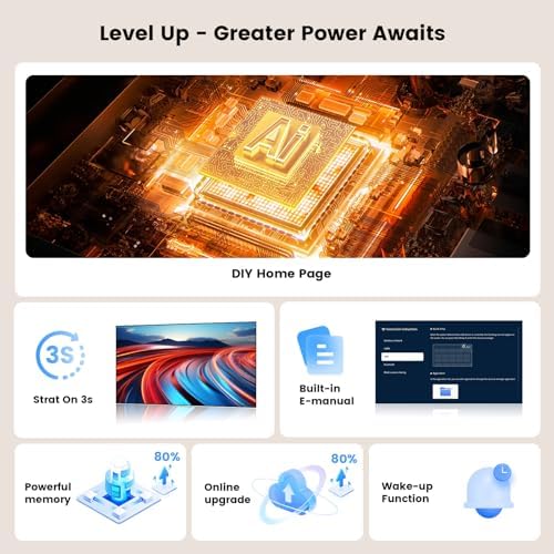 Outdoor Projector 4K with WiFi and Bluetooth   3000 Brightness/50W DoIby/Built in APPs  Portable Projector Smart OS 2 0&AI Auto Focus  ONOAYO Movie Proyector Compatible with Netflix/YouTube/PrimeVideo