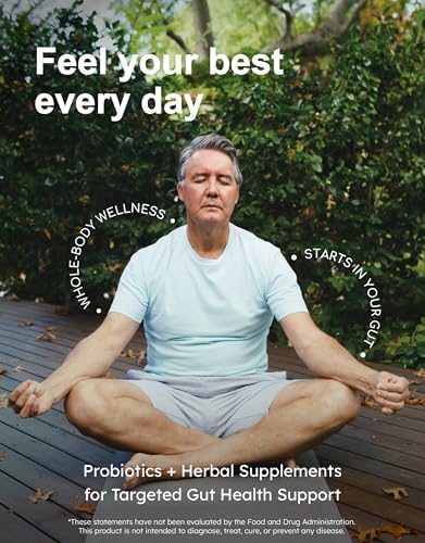 Overgrowth Probiotics for Women and Men with Saccharomyces Boulardii  Lactobacillus Reuteri & Bifidobacterium for Supporting Gut Health & Digestive Health  Gluten Free  30 Capsules