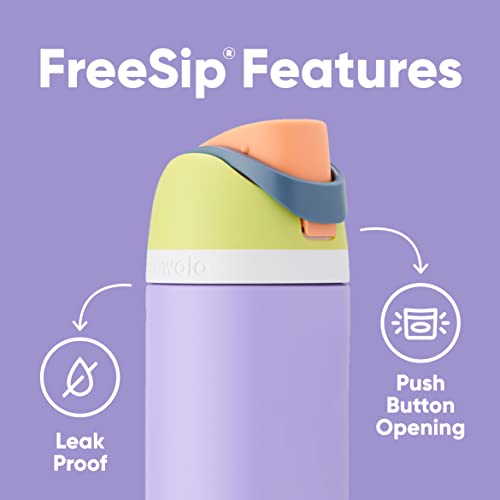 Owala - Botella de agua FreeSip de acero inoxidable con aislamiento, sin bisfenol A, incluye sorbete, para deportes y viajes, 24 oz, Candy Store
