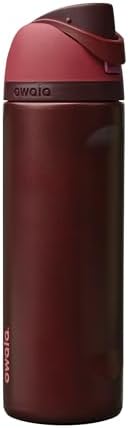 Owala FreeSip Insulated Stainless Steel Water Bottle with Straw  BPA Free Sports Water Bottle  Great for Travel  24 Oz  Black Cherry