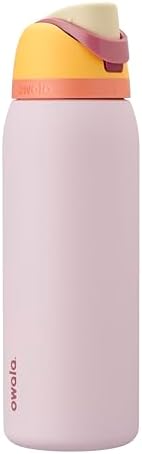 Owala FreeSip Insulated Stainless Steel Water Bottle with Straw for Sports and Travel  BPA Free Sports Water Bottle  32 oz  Pink  Angel Food Cake